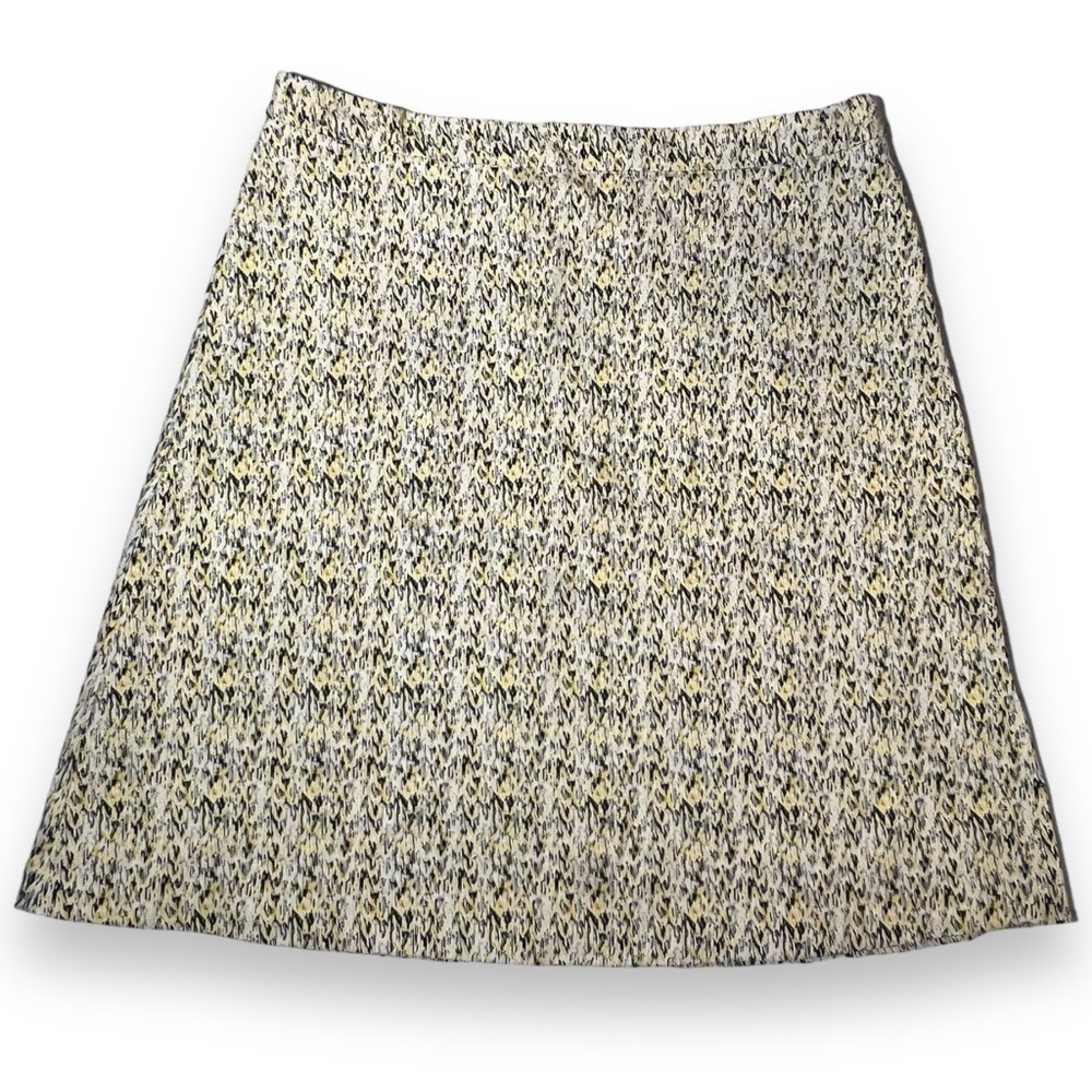 Margaret M Women’s Deandra A-Line Slimming Skirt Yellow Grey Size Large
